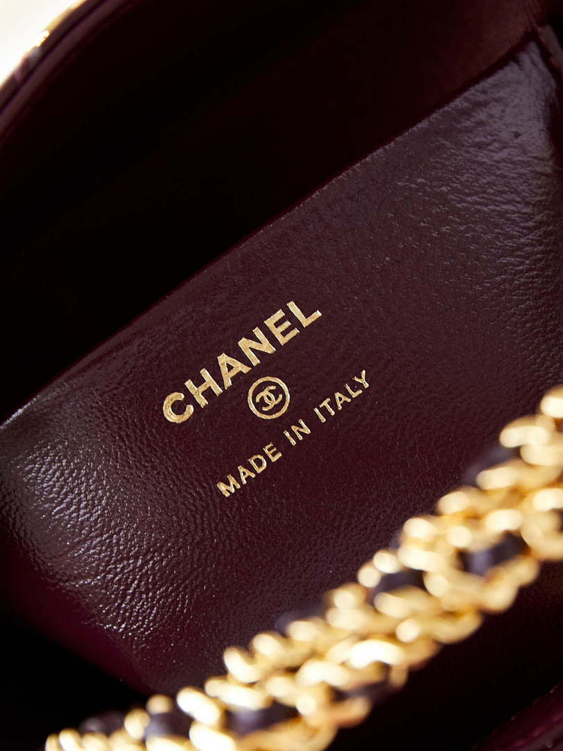 Chanel AS4189 Hobo braided With top handle Shiny Lambskin & Gold-Tone Metal Wine Red