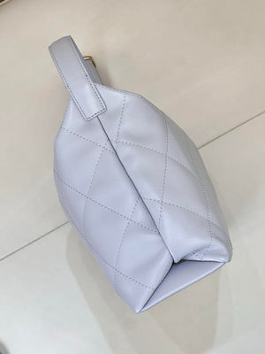 Chanel AS6139 Large Hobo Handbag Shiny Lambskin & Gold-Tone Metal Light Purple - Default Title - View 5