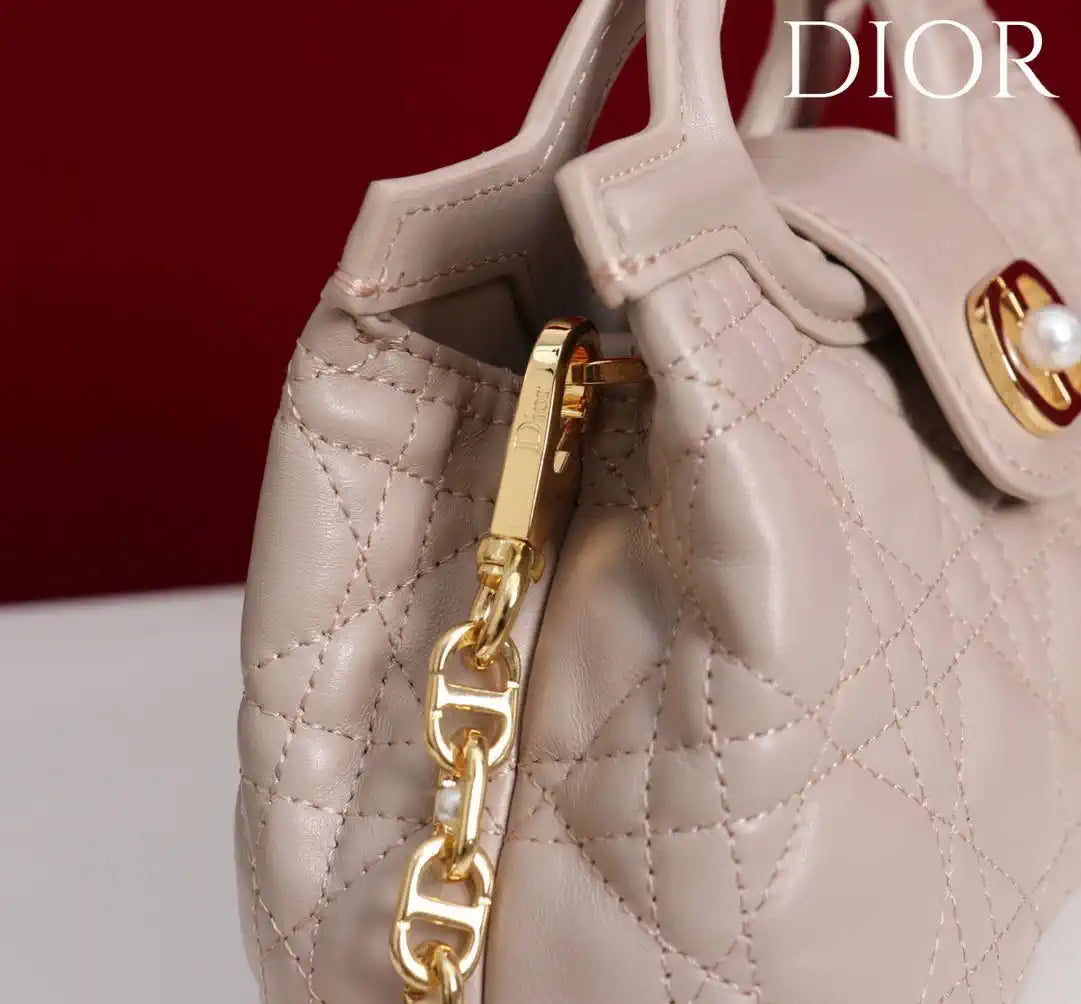 Dior Jolie Top Handle Mini Bag Nude Pink Cannage Lambskin S3123UNJB_M900