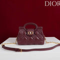 Dior Jolie Top Handle Mini Bag Wine Red Cannage Lambskin S3123UNJB_M900
