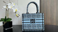 Dior M1265 Small Book Tote Blue and Black Miss Dior Allover Embroidery M9635