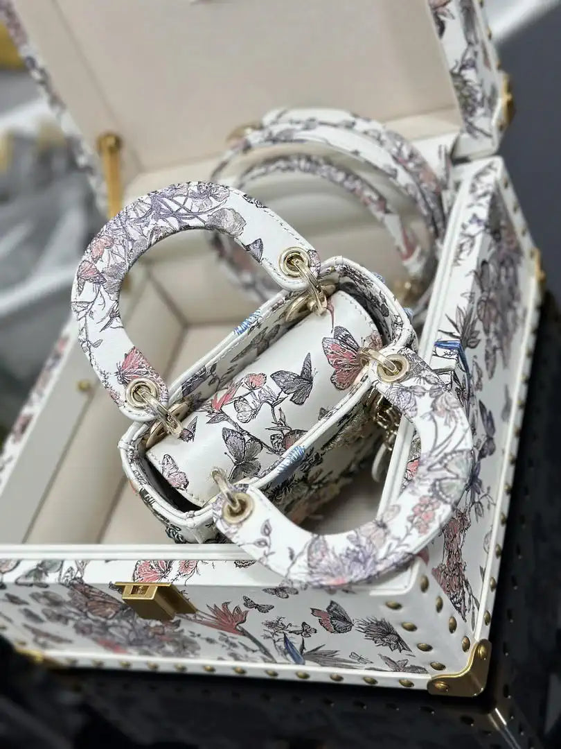 Dior S0856 Christian Dior Micro Lady Dior with Small Trunk Multicolor Embroidered Calfskin