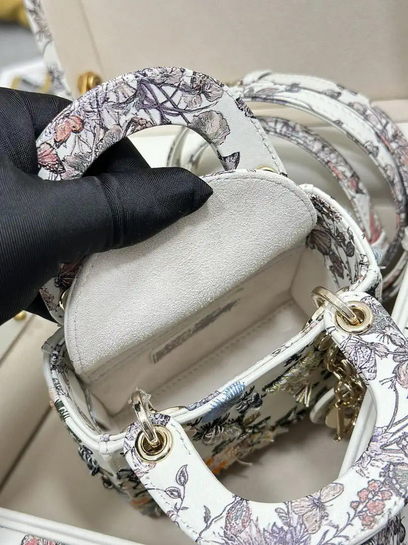 Dior S0856 Christian Dior Micro Lady Dior with Small Trunk Multicolor Embroidered Calfskin