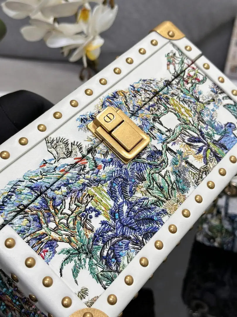 Dior S0856 Micro Lady Dior with Small Trunk Multicolor Embroidered Calfskin Mbox002