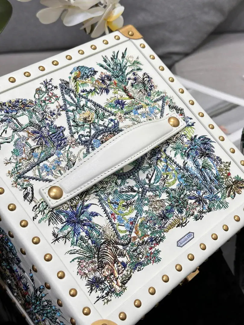 Dior S0856 Micro Lady Dior with Small Trunk Multicolor Embroidered Calfskin Mbox002