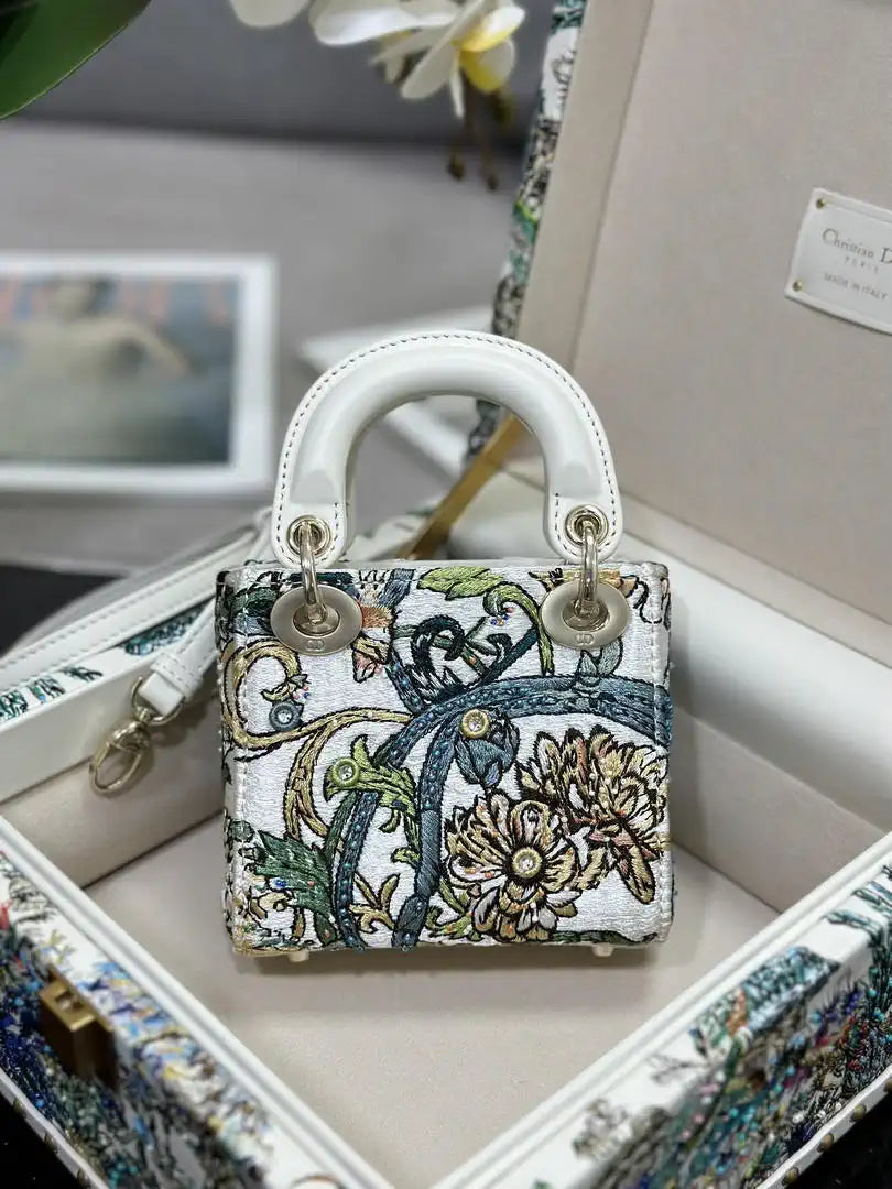 Dior S0856 Micro Lady Dior with Small Trunk Multicolor Embroidered Calfskin Mbox002