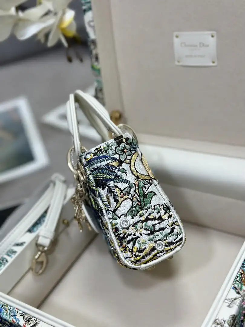 Dior S0856 Micro Lady Dior with Small Trunk Multicolor Embroidered Calfskin Mbox002