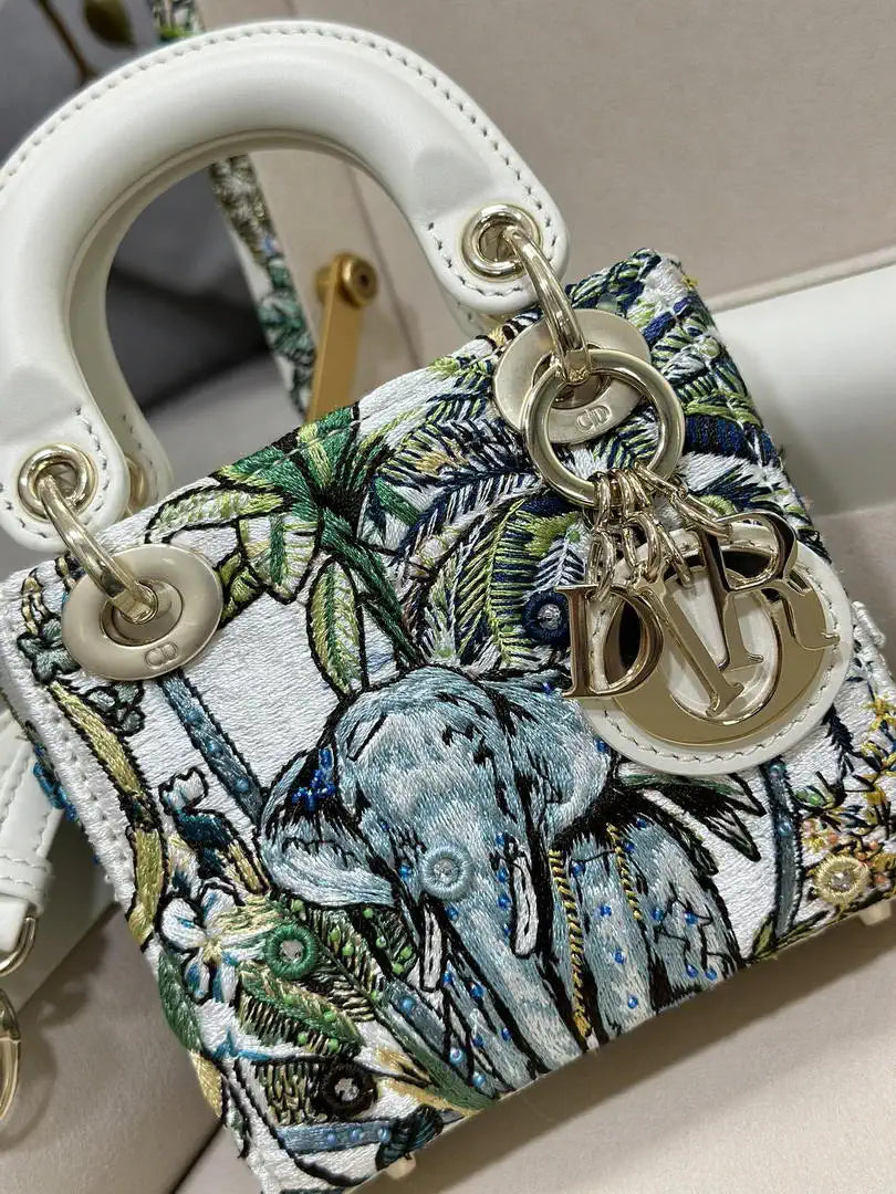 Dior S0856 Micro Lady Dior with Small Trunk Multicolor Embroidered Calfskin Mbox002