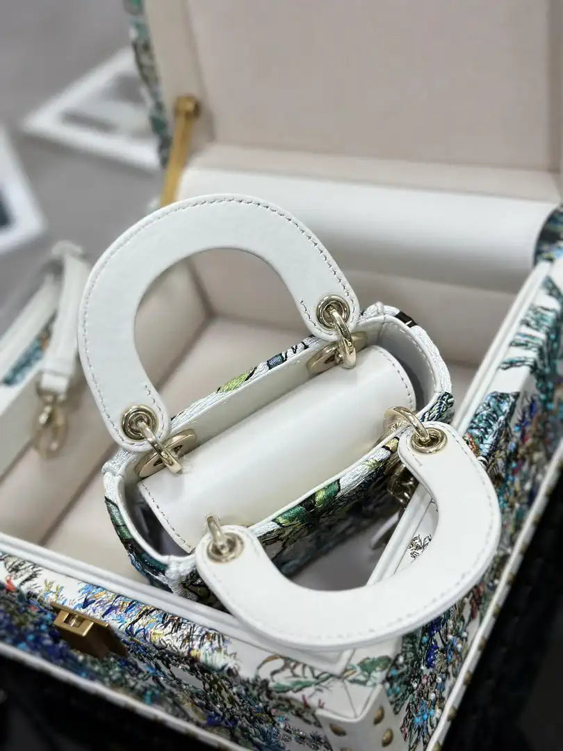 Dior S0856 Micro Lady Dior with Small Trunk Multicolor Embroidered Calfskin Mbox002