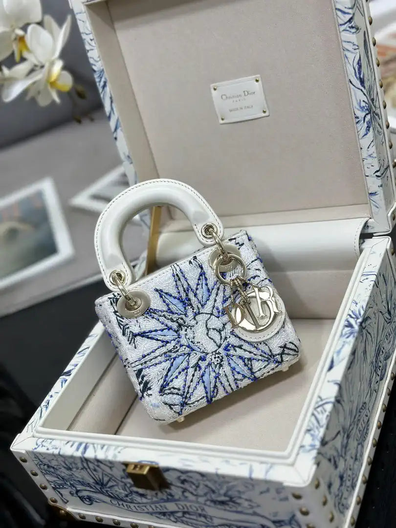 Dior S0856 Micro Lady Dior with Small Trunk Multicolor Embroidered Calfskin Mbox003
