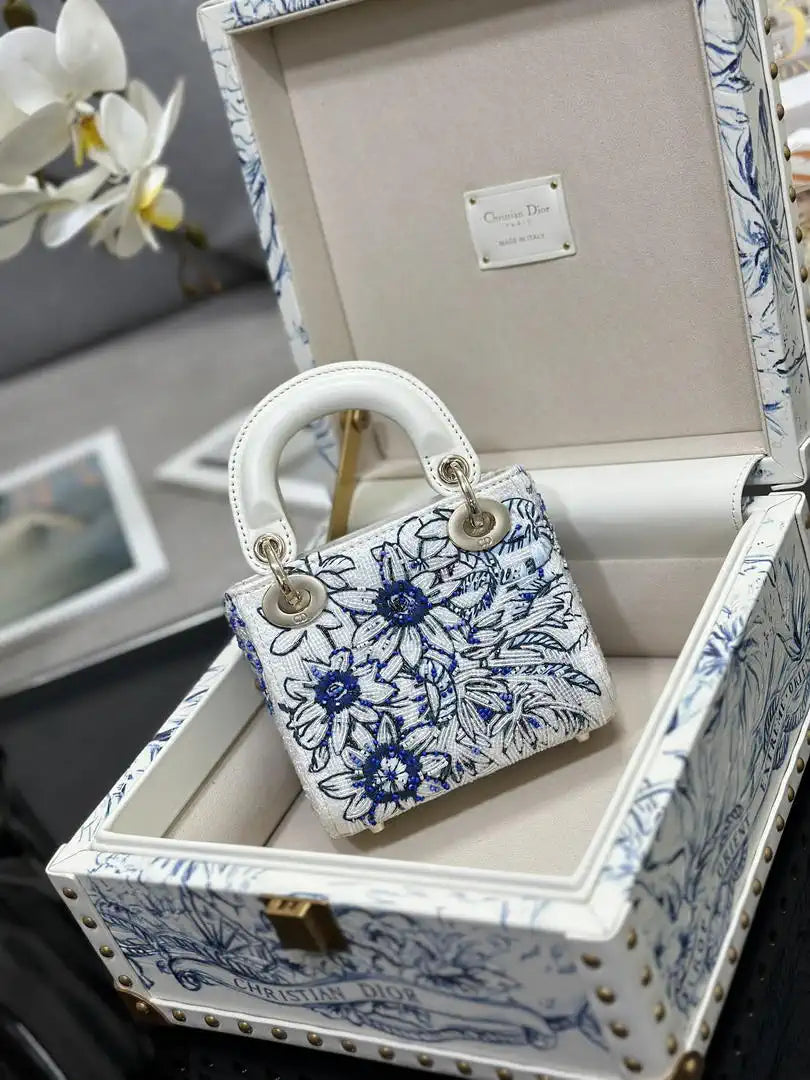 Dior S0856 Micro Lady Dior with Small Trunk Multicolor Embroidered Calfskin Mbox003