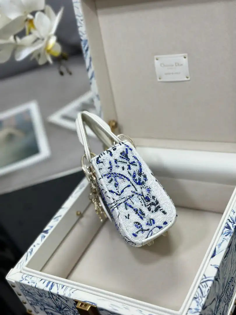 Dior S0856 Micro Lady Dior with Small Trunk Multicolor Embroidered Calfskin Mbox003