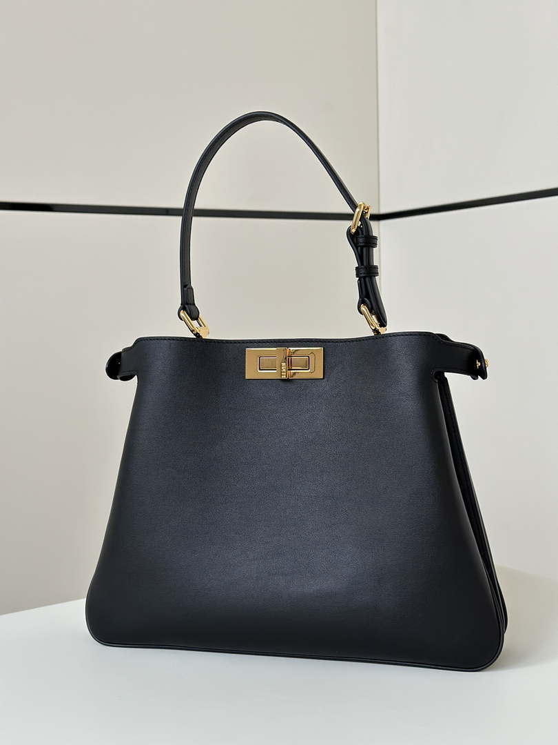 Fendi 8BN353AOVHF19P8 Peekaboo Soft Medium Black leather bag 80172