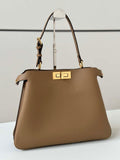 Fendi 8BN353AOVHF19P8 Peekaboo Soft Medium Cappuccino-coloured leather bag 80172