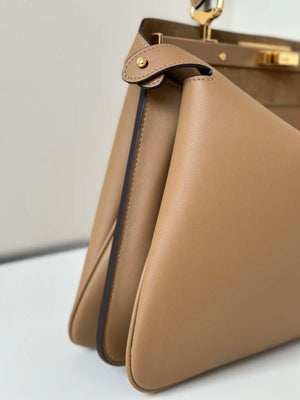 Fendi 8BN353AOVHF19P8 Peekaboo Soft Medium Cappuccino-coloured leather bag 80172 - Default Title - View 4