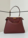 Fendi 8BN353AOVHF19P8 Peekaboo Soft Medium Wine Red leather bag 80172