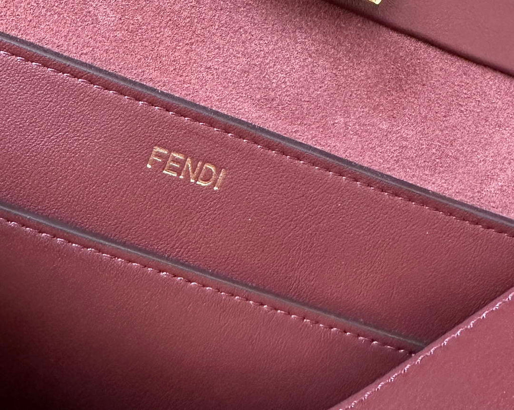Fendi 8BN353AOVHF19P8 Peekaboo Soft Medium Wine Red leather bag 80172