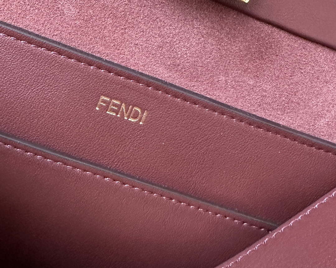 Fendi 8BN353AOVHF19P8 Peekaboo Soft Medium Wine Red leather bag 80172