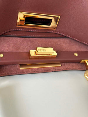 Fendi 8BN353AOVHF19P8 Peekaboo Soft Medium Wine Red leather bag 80172 - Default Title - View 8