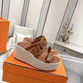 Hermes Women H242111ZvDI380 High heel espadrille in Nappa leather H90010 - 35 - View 1