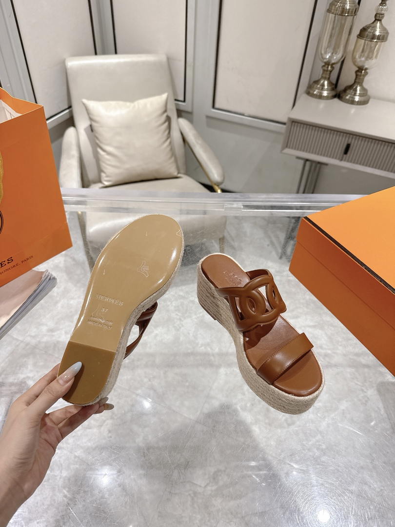 Hermes Women H242111ZvDI380 High heel espadrille in Nappa leather H90010