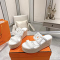 Hermes Women H242111ZvDI380 High heel espadrille in Nappa leather H90011 - 35 - View 1