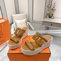Hermes Women H242111ZvDI380 High heel espadrille in Nappa leather H90013 - 35 - View 1