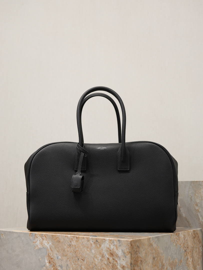 Saint Laurent YSL Sac De Jour Boston Large Nero grained leather 851687 Black Silver