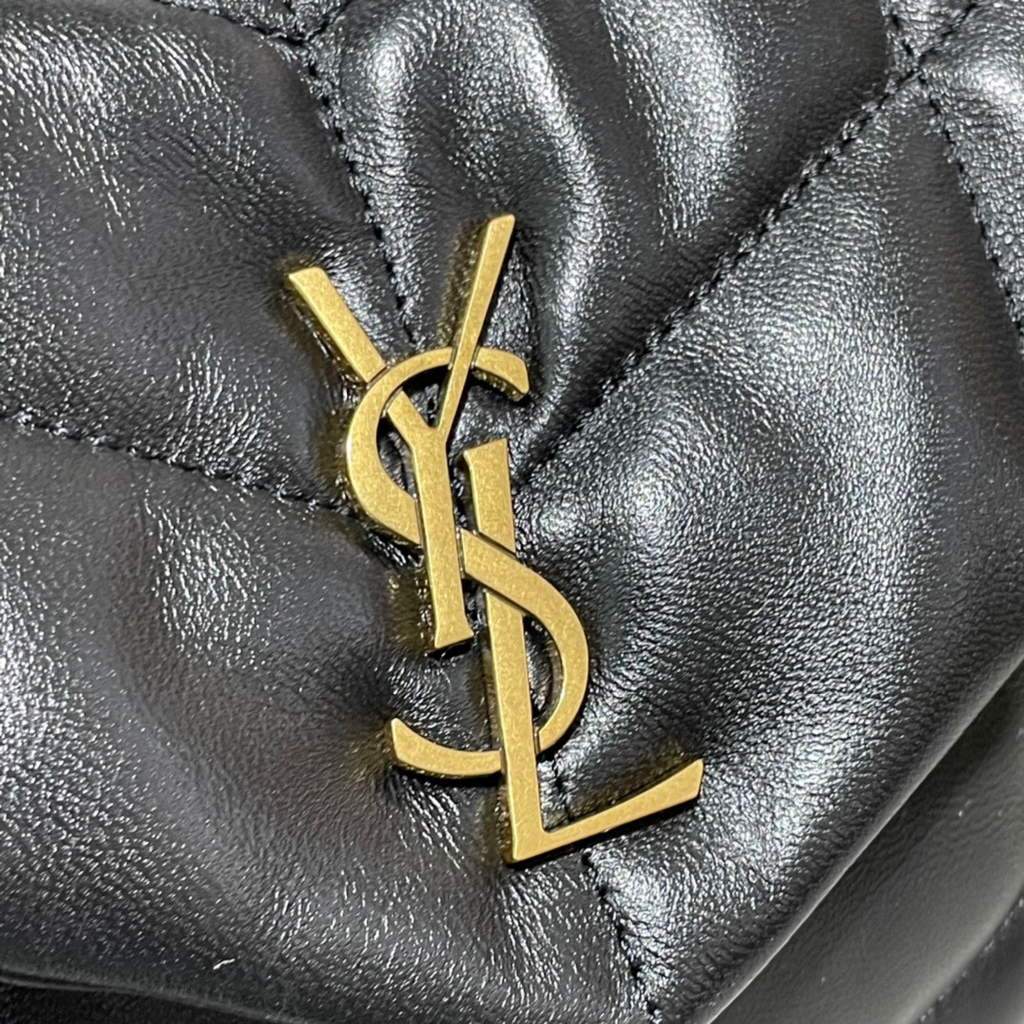 Saint Laurent Lou lou Puffer Mini Shoulder Bag YSL 620333 Black Gold