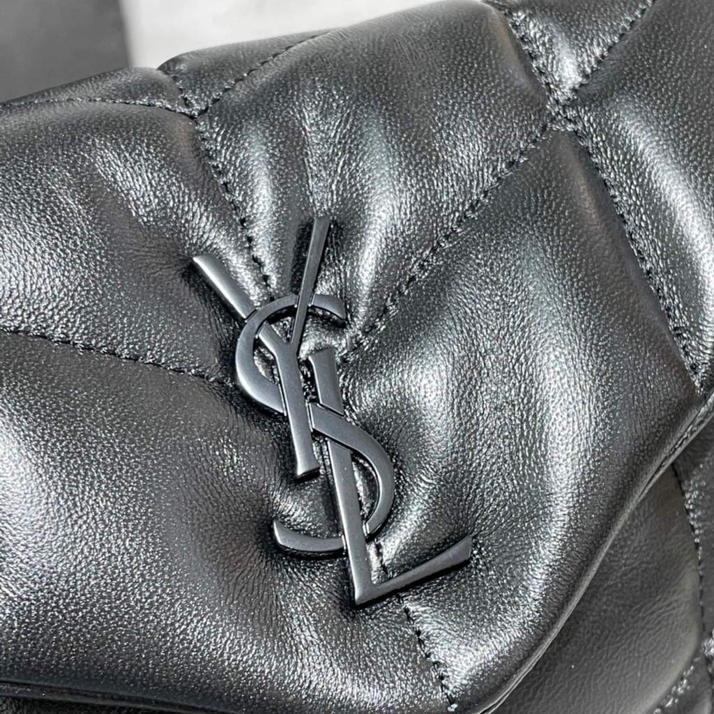 Saint Laurent Lou lou Puffer Mini Shoulder Bag YSL 620333 Black With Black