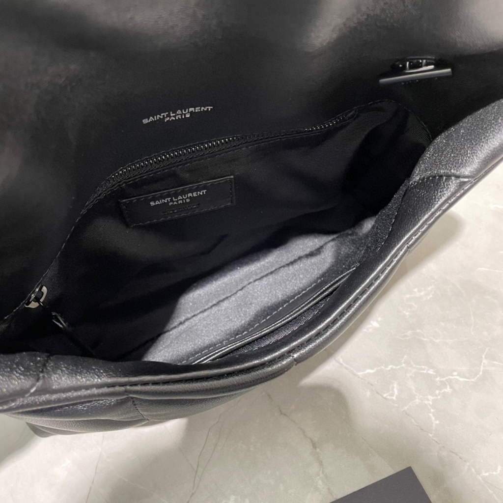 Saint Laurent Lou lou Puffer Mini Shoulder Bag YSL 620333 Black With Black