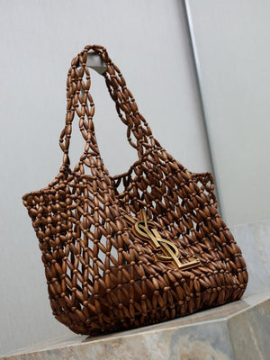 Saint Laurent YSL 698651 ICARE in in wood beads LIGHT WOOD - Default Title - View 3