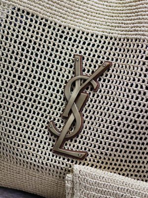 Saint Laurent YSL 698651 Icare In Raffia Maxi Shopping Bag Nature - Default Title - View 3