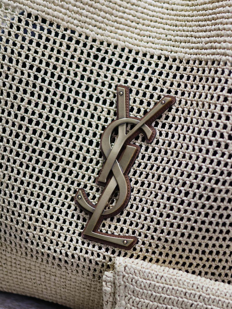 Saint Laurent YSL 698651 Icare In Raffia Maxi Shopping Bag Nature