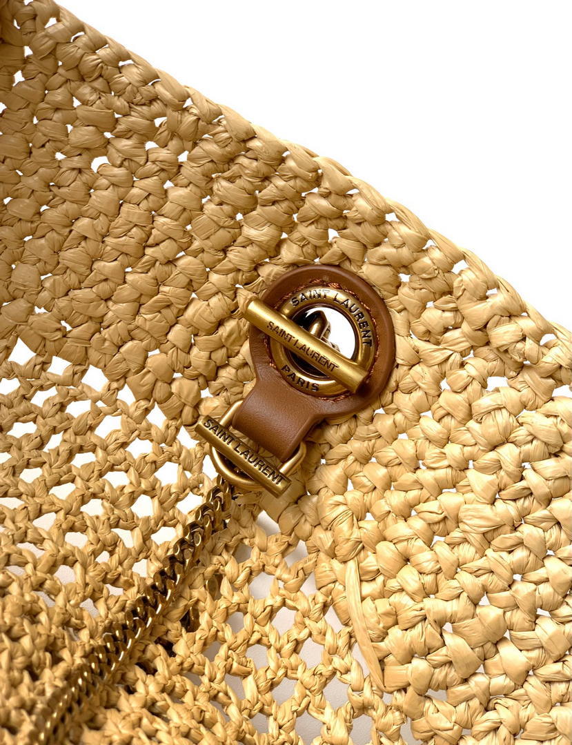 Saint Laurent YSL 698651 Icare In Raffia Maxi Shopping Bag Nature