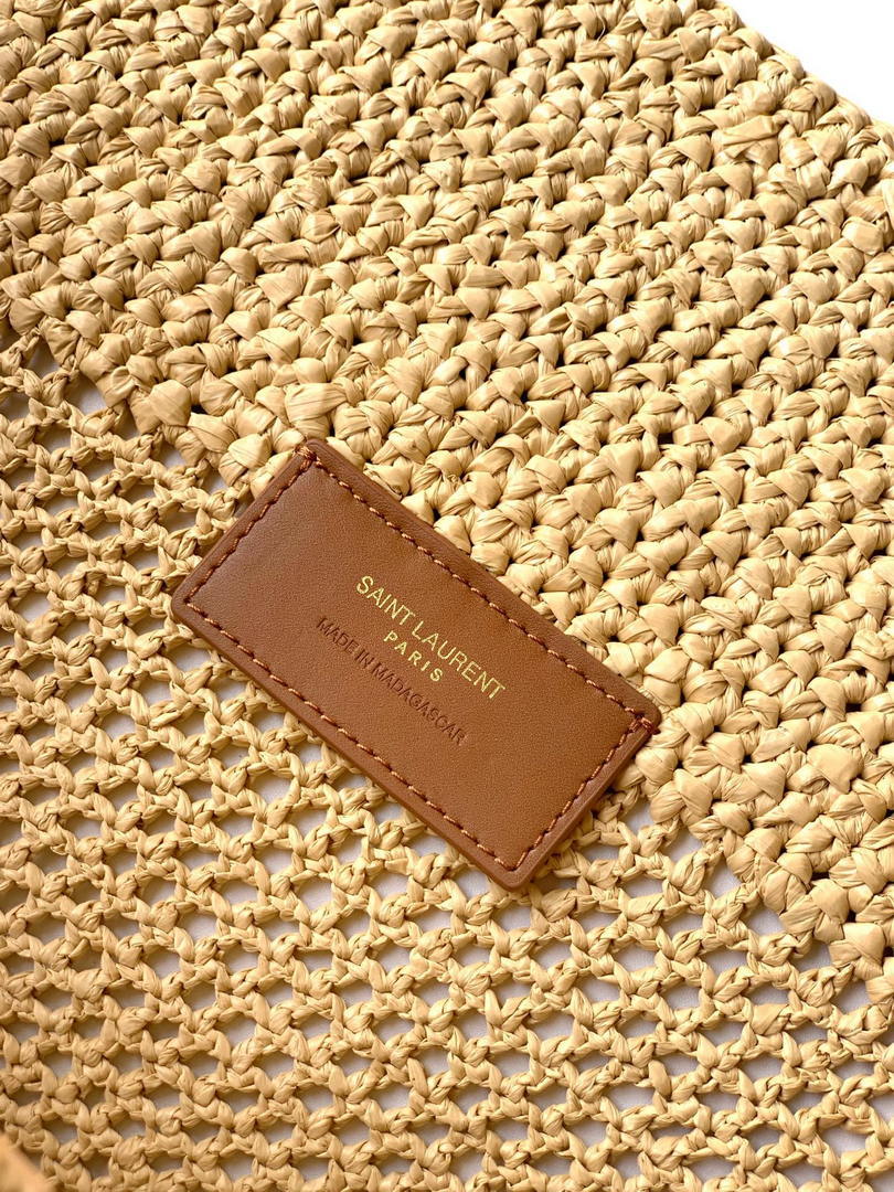 Saint Laurent YSL 698651 Icare In Raffia Maxi Shopping Bag Nature