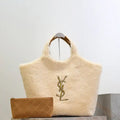 Saint Laurent YSL 698651 ICARE in shearling Maxi Shopping Bag NATURALE
