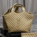 Saint Laurent YSL 698651 Icare Maxi Shopping Bag In Quilted Lambskin Apricot - Default Title - View 1