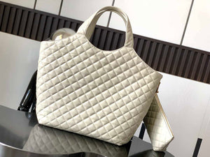 Saint Laurent YSL 698651 Icare Maxi Shopping Bag In Quilted Lambskin White - Default Title - View 3
