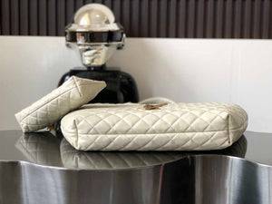 Saint Laurent YSL 698651 Icare Maxi Shopping Bag In Quilted Lambskin White - Default Title - View 4