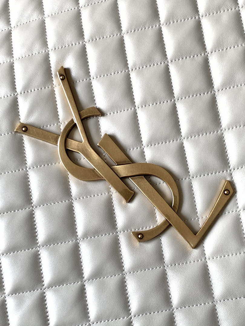 Saint Laurent YSL 698651 Icare Maxi Shopping Bag In Quilted Lambskin White - Default Title - View 5