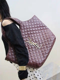 Saint Laurent YSL 698651 Icare Maxi Shopping Bag In Quilted Lambskin Wine Red