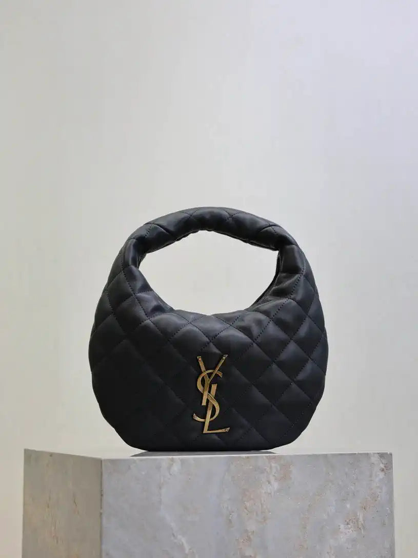 Saint Laurent YSL 851689 ICARINO in quilted nappa Navy Blue