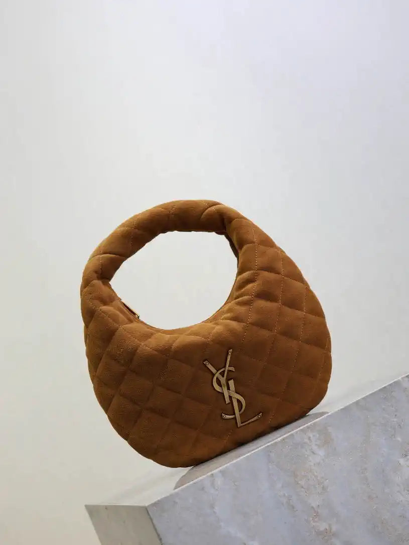 Saint Laurent YSL 851689 ICARINO in quilted suede Brown