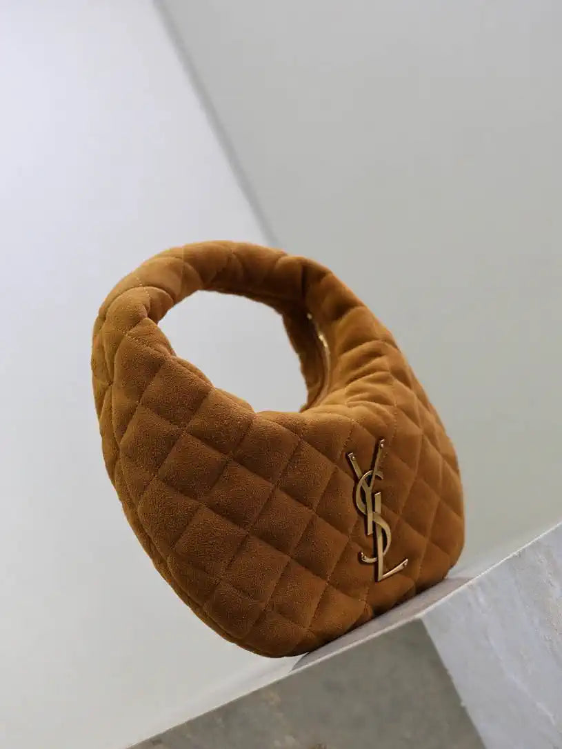 Saint Laurent YSL 851689 ICARINO in quilted suede Brown