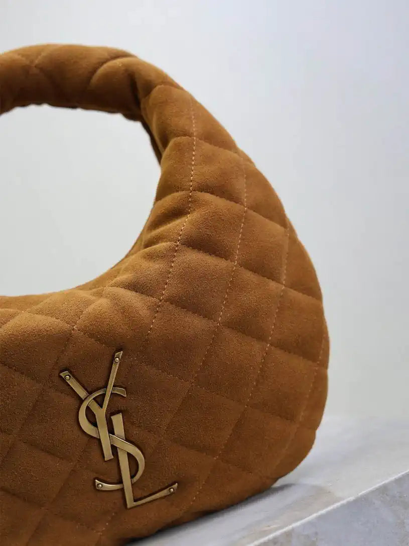 Saint Laurent YSL 851689 ICARINO in quilted suede Brown
