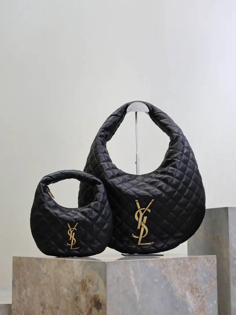 Saint Laurent YSL 858160 ICARE hobo in quilted nappa Balck