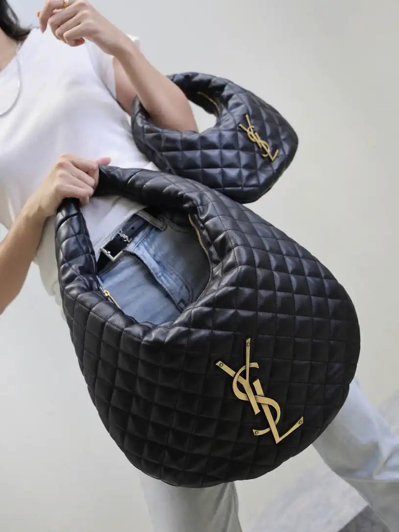 Saint Laurent YSL 858160 ICARE hobo in quilted nappa Balck