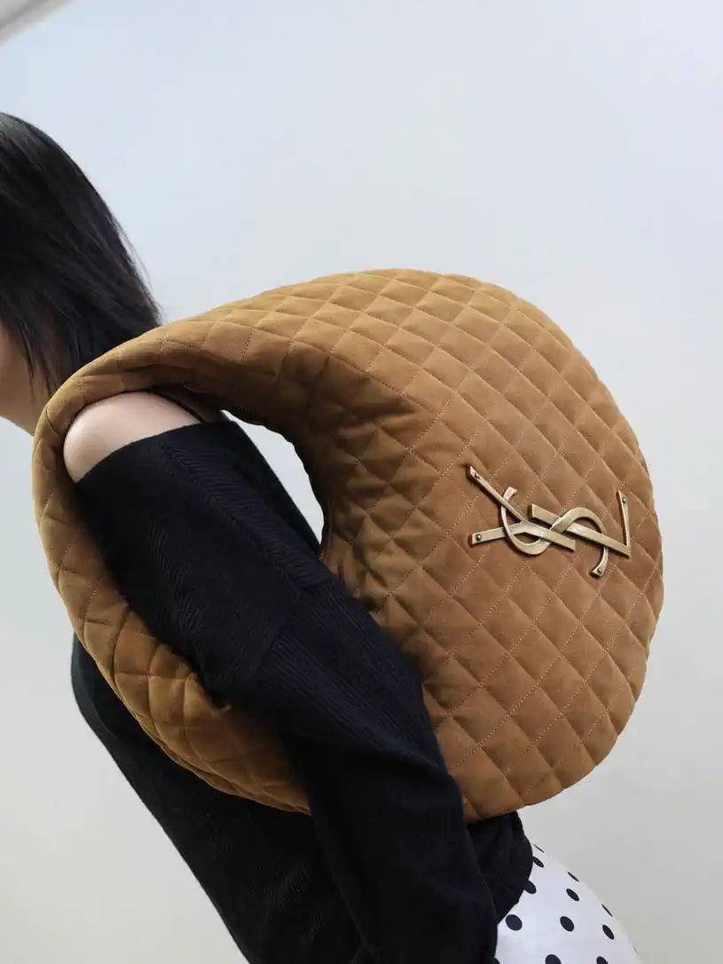 Saint Laurent YSL 858160 ICARE hobo in Brown Suede