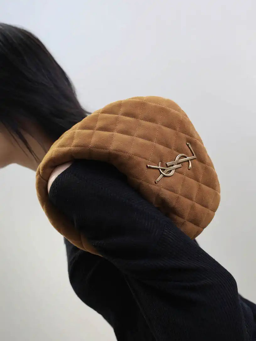 Saint Laurent YSL 858160 ICARE hobo in Brown Suede
